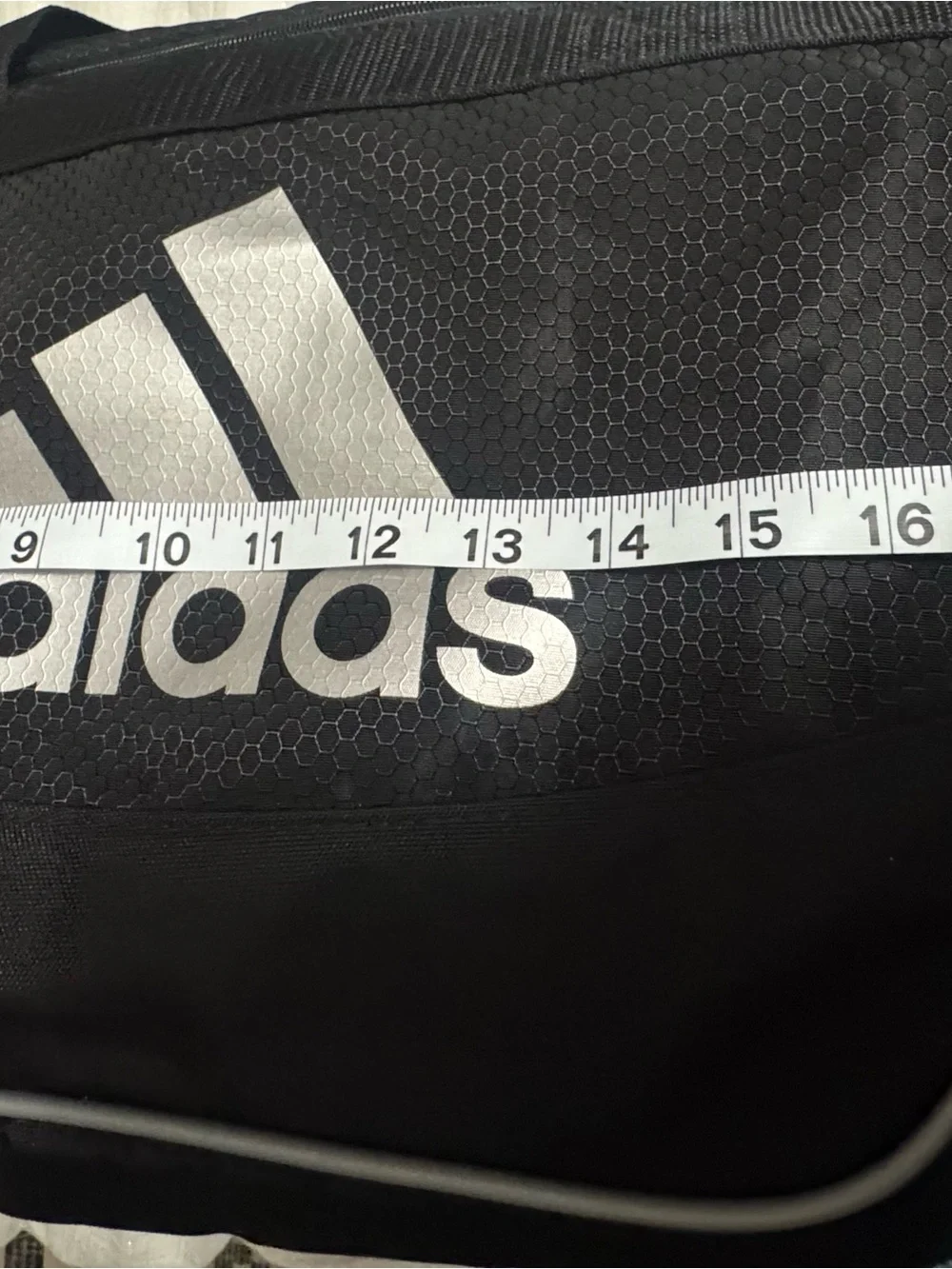 adidas Black Duffel Bag with White Logo